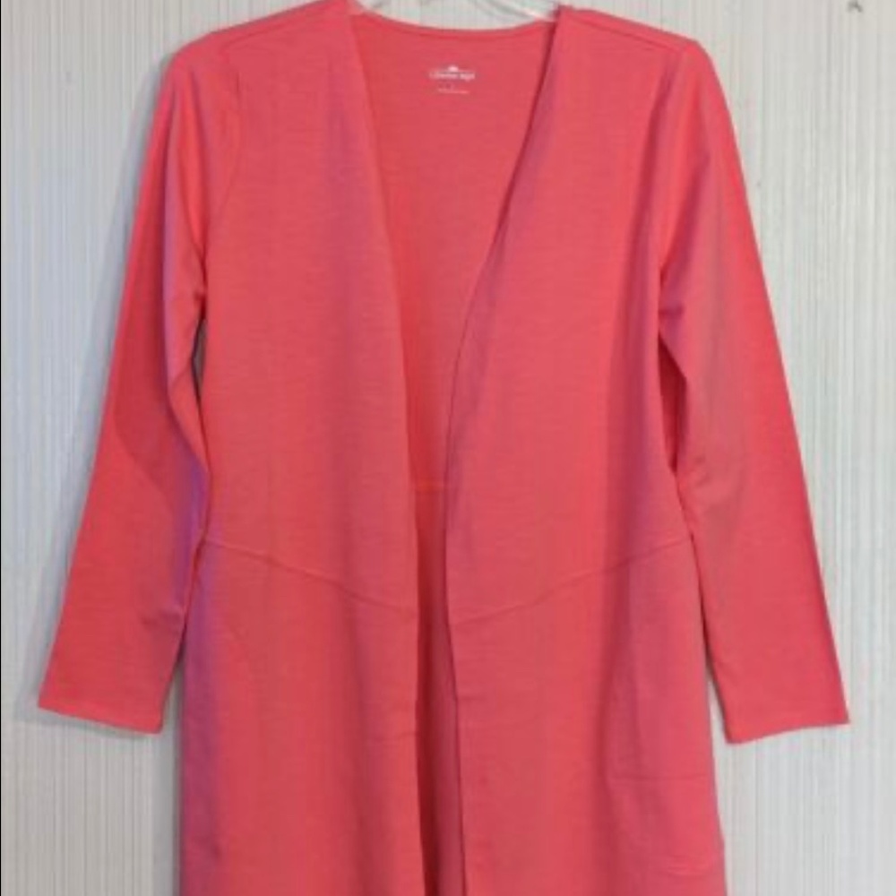 New Women’s Lemon Way Open Front Knit Cardigan Coral Small